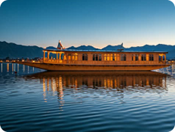 Houseboat on water in Kashmir valleys