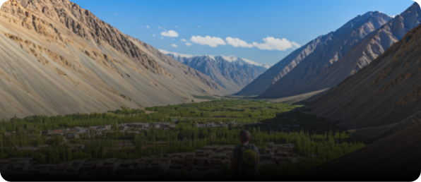 Wide valley landscape in Spiti